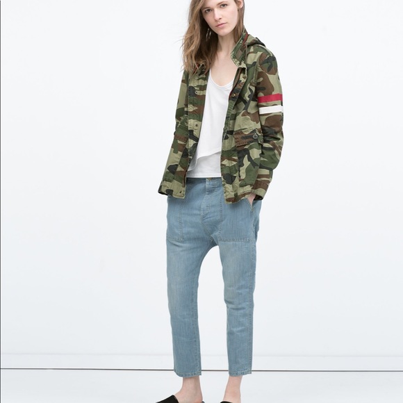 Zara Women Camouflage Print Parka 